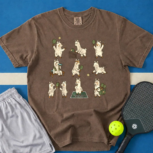 May include Pickleball Llama Core T-Shirt in espresso t-shirt with Pickleball Core design