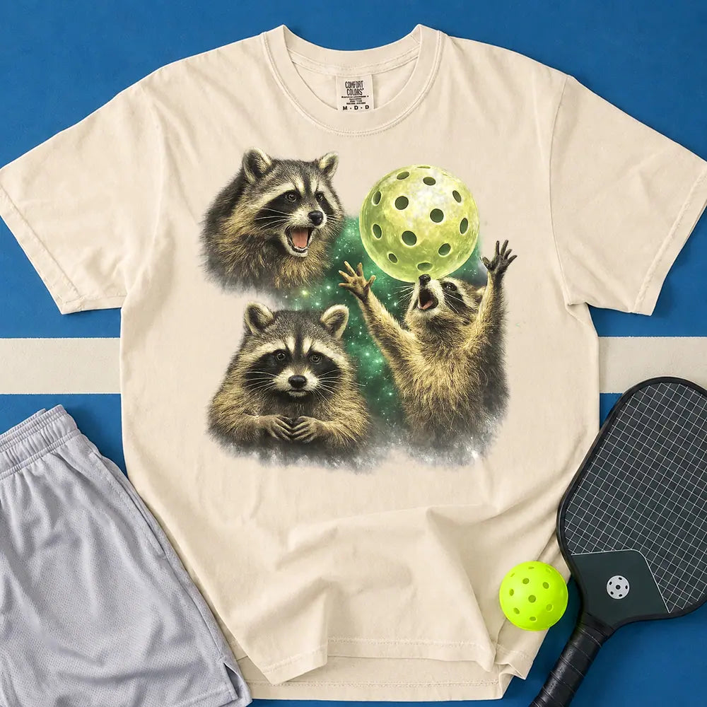 May include Raccoon Moon Vintage T-Shirt in ivory t-shirt with Raccoon Moon Vintage design