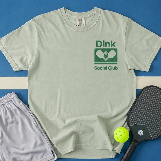 May include Dink Social Club T-Shirt in bay t-shirt with Custom Camp Party Tee design