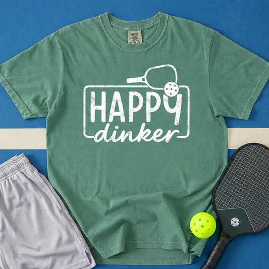 May include Happy Dinker T-Shirt in light green t-shirt with Happy Camper Shirt, Camping Shirt, Adventure Shirt, Camp Life Shirt, Campfire Shirt, Marshmallow Camp Shirt, Vacation Shirt, Family Camp Tee design