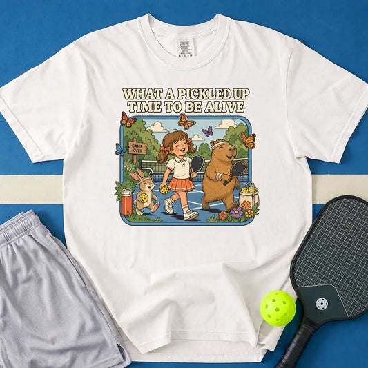 May include Pickled Up Time T-Shirt in white t-shirt with Pickled Up Time design