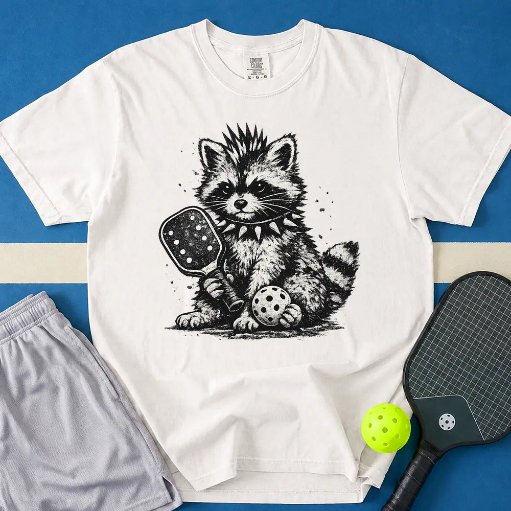 May include Punk Raccoon T-Shirt in white t-shirt with Punk Raccoon design