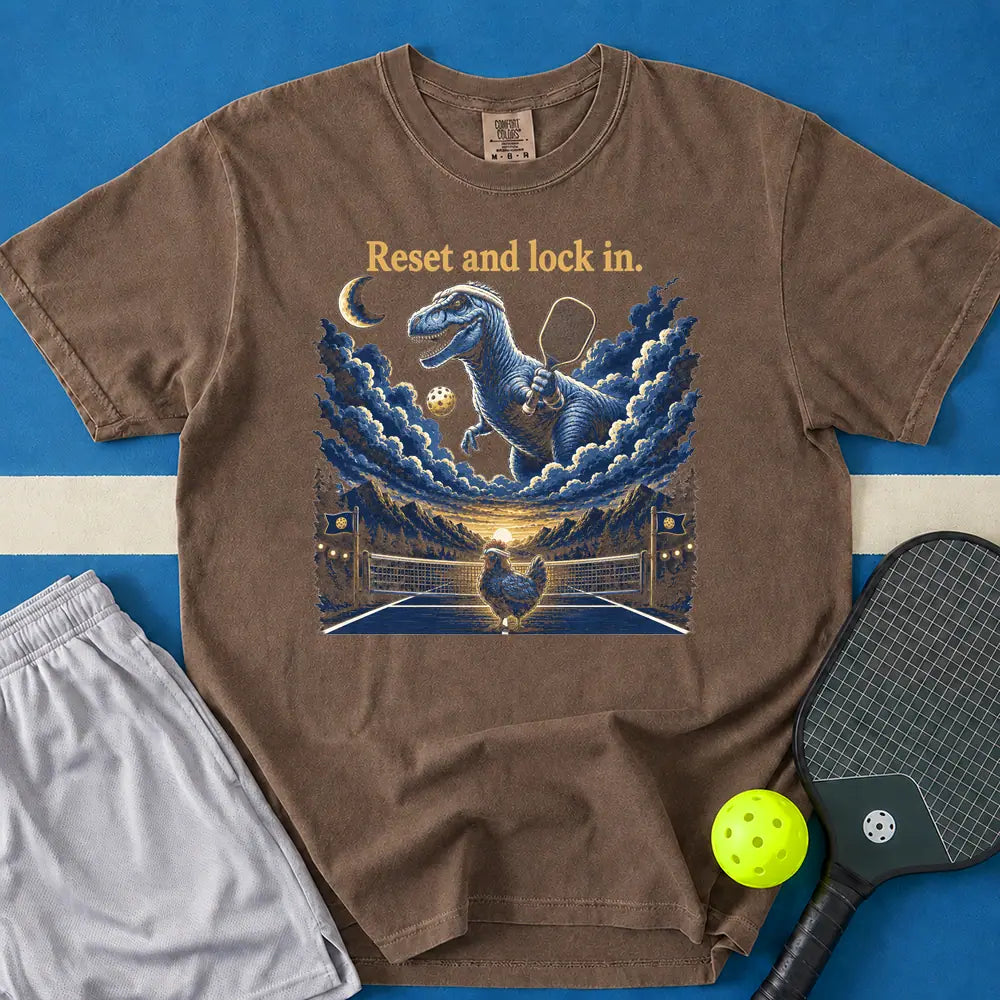 May include Reset and Lock In T-Shirt in espresso t-shirt with Reset and Lock In design