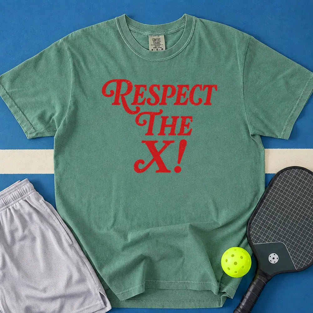 May include Respect The X T-Shirt in light green t-shirt with Respect The X design