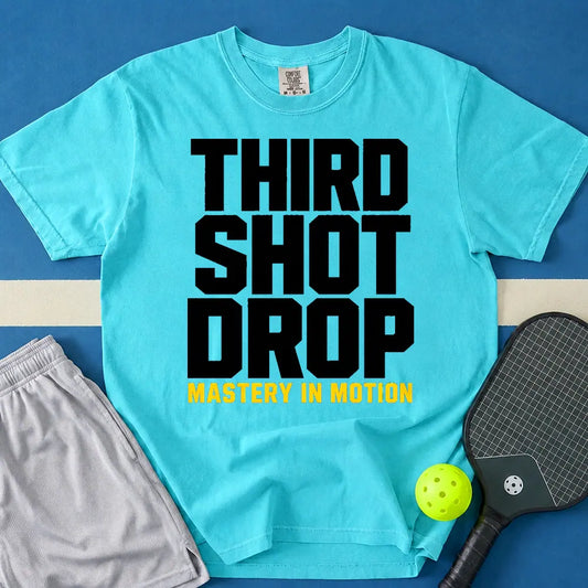 May include Third Shot Drop Master T-Shirt in lagoon t-shirt with Third Shot Drop Master design