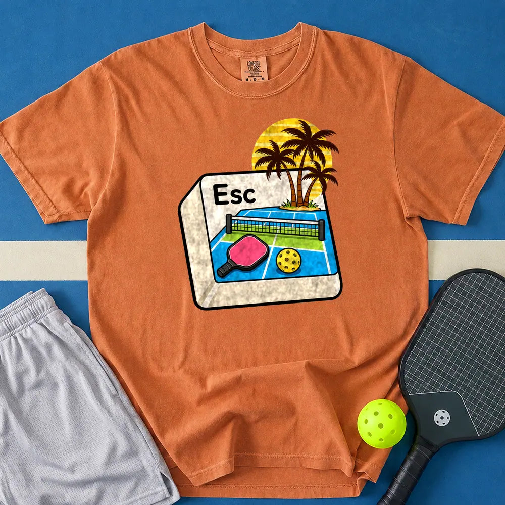 May include Escape To Kitchen T-Shirt in yam t-shirt with Escape Button design