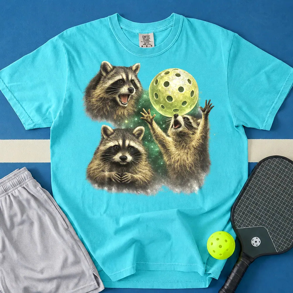 May include Raccoon Moon Vintage T-Shirt in lagoon t-shirt with Raccoon Moon Vintage design