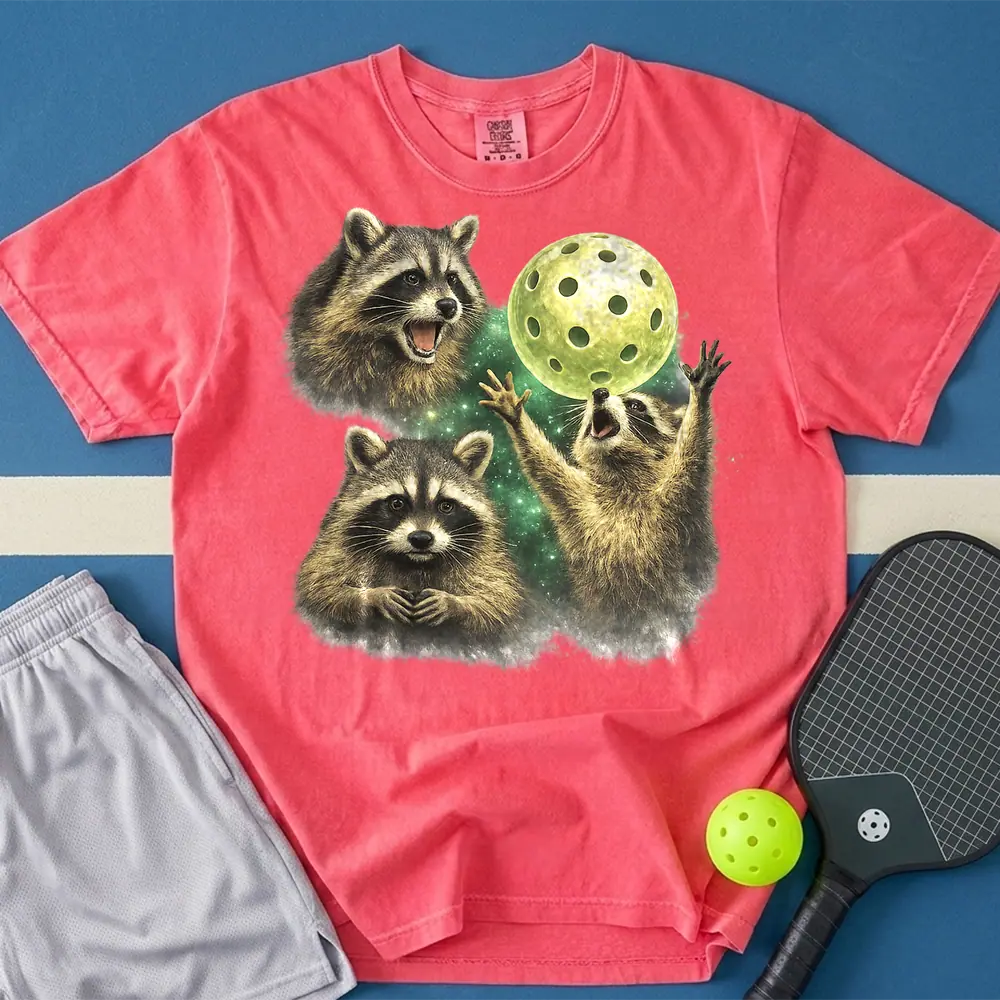 May include Raccoon Moon Vintage T-Shirt in watermelon t-shirt with Raccoon Moon Vintage design