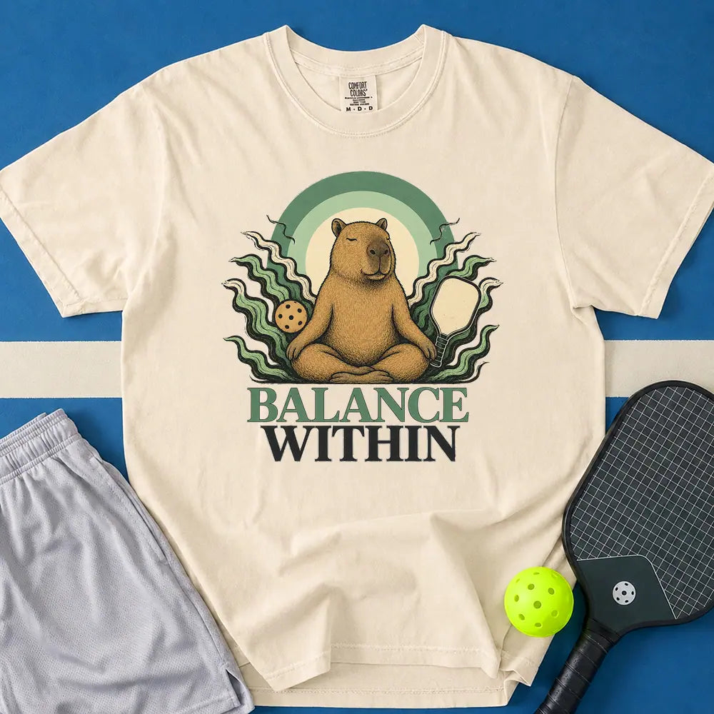 May include Balance Within T-Shirt in ivory t-shirt with Balance Within design