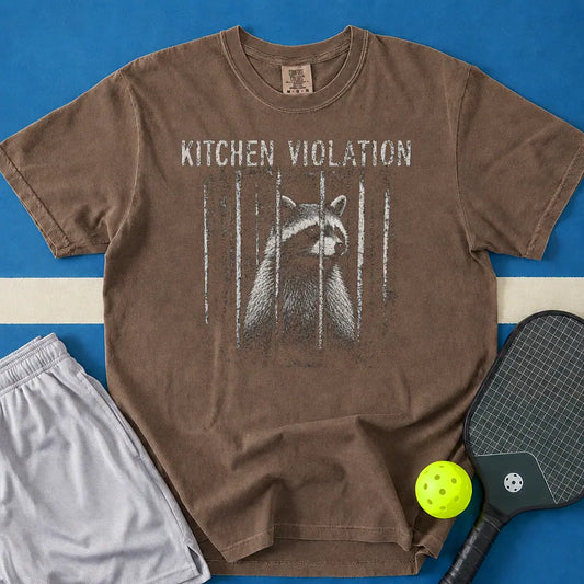 May include Kitchen Violation T-Shirt in espresso t-shirt with Kitchen Violation design