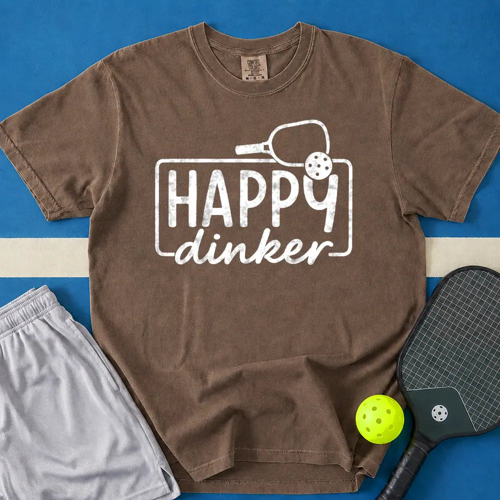 May include Happy Dinker T-Shirt in espresso t-shirt with Happy Camper Shirt, Camping Shirt, Adventure Shirt, Camp Life Shirt, Campfire Shirt, Marshmallow Camp Shirt, Vacation Shirt, Family Camp Tee design