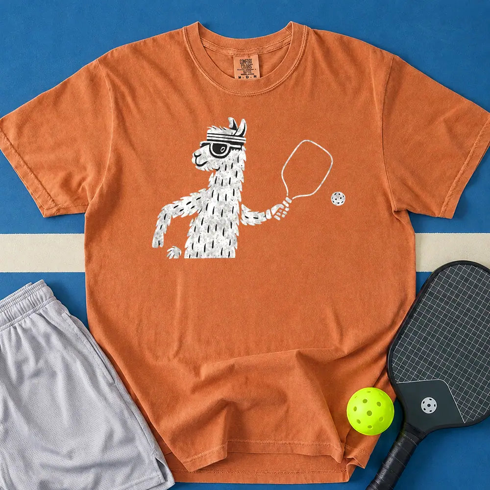 May include Llama Playing T-Shirt in yam t-shirt with Crappie Patch Snapback, black satin design