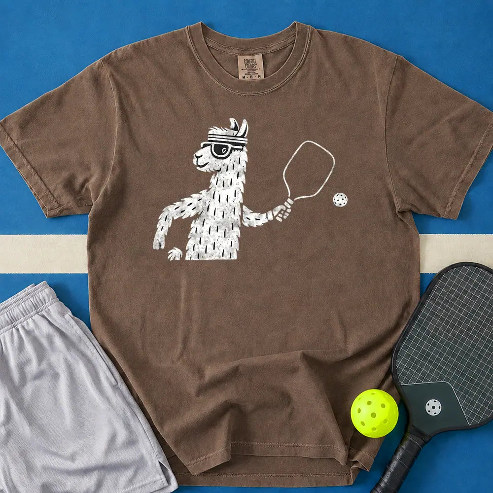 May include Llama Playing T-Shirt in espresso t-shirt with Crappie Patch Snapback, black satin design