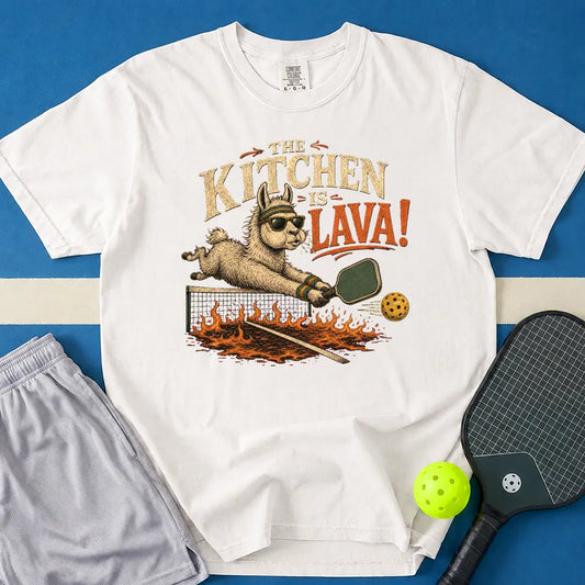 May include Kitchen is Lava T-Shirt in white t-shirt with Kitchen is Lava design