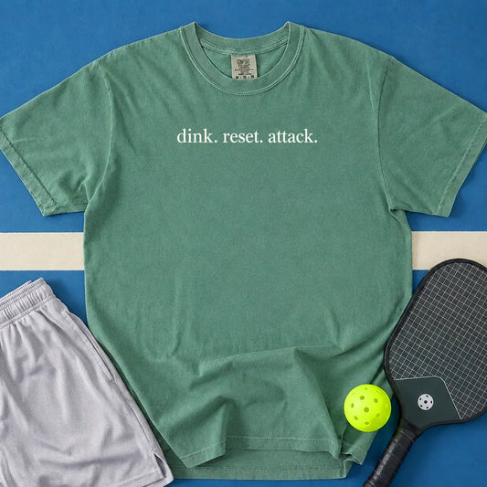 May include Dink Reset Attack T-Shirt in light green t-shirt with Dink Reset Attack design