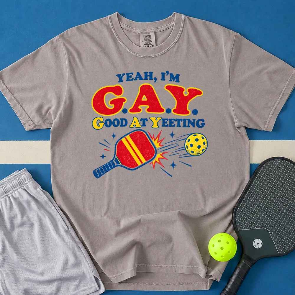 May include Good At Yeeting T-Shirt in gray t-shirt with Good At Yeeting design
