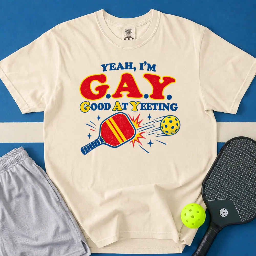 May include Good At Yeeting T-Shirt in ivory t-shirt with Good At Yeeting design