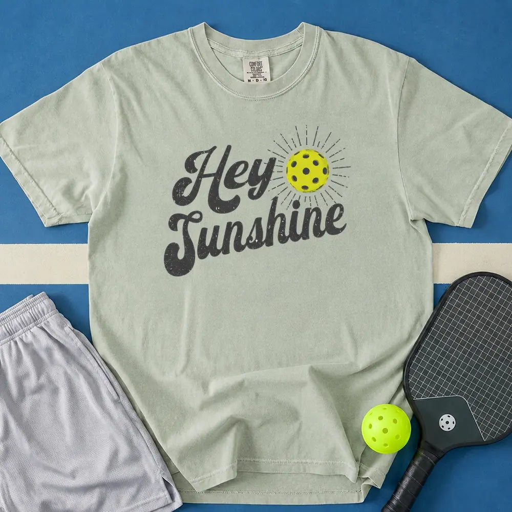 May include Hey Sunshine T-Shirt in bay t-shirt with Hey Sunshine design