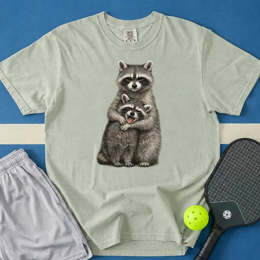 May include Hugging Raccoons T-Shirt in bay t-shirt with Hugging Raccoons design