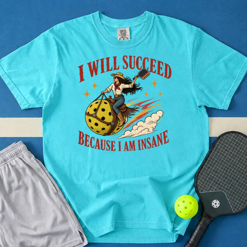 May include I will Succeed T-Shirt in lagoon t-shirt with I will Succeed design