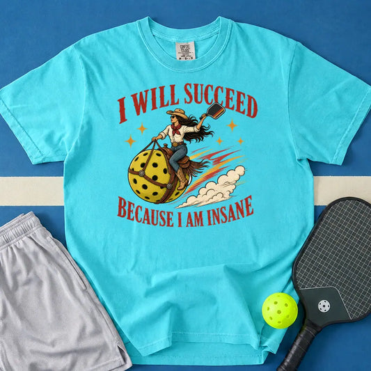 May include I will Succeed T-Shirt in lagoon t-shirt with I will Succeed design