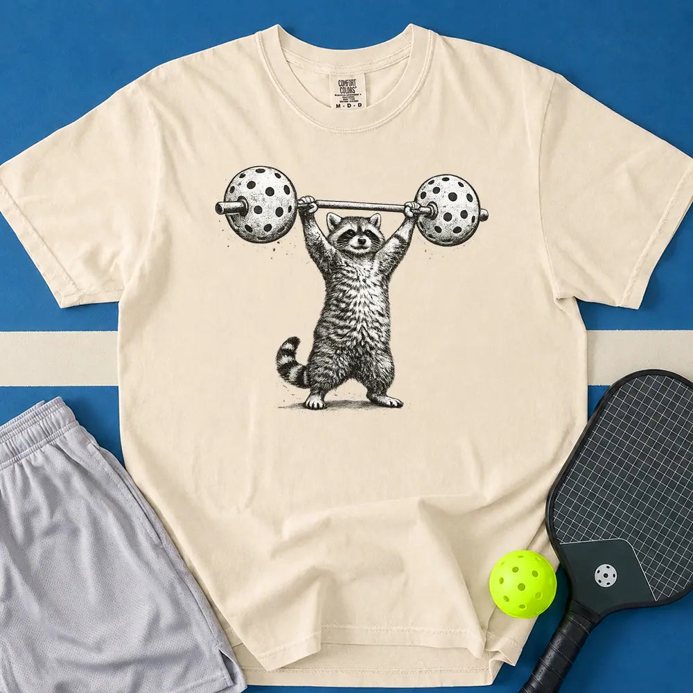 May include Lifting Balls T-Shirt in ivory t-shirt with Lifting Balls design