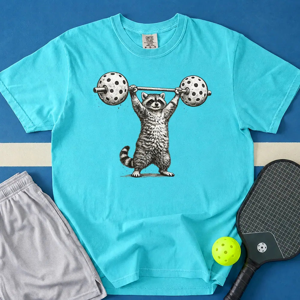 May include Lifting Balls T-Shirt in lagoon t-shirt with Lifting Balls design