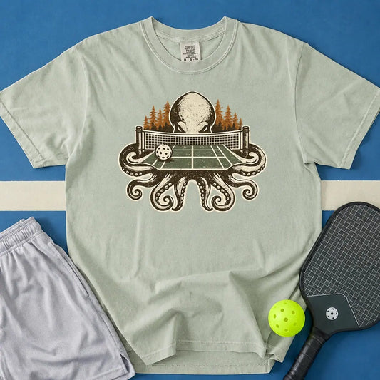 May include Octopus Court T-Shirt in bay t-shirt with Octopus Court design