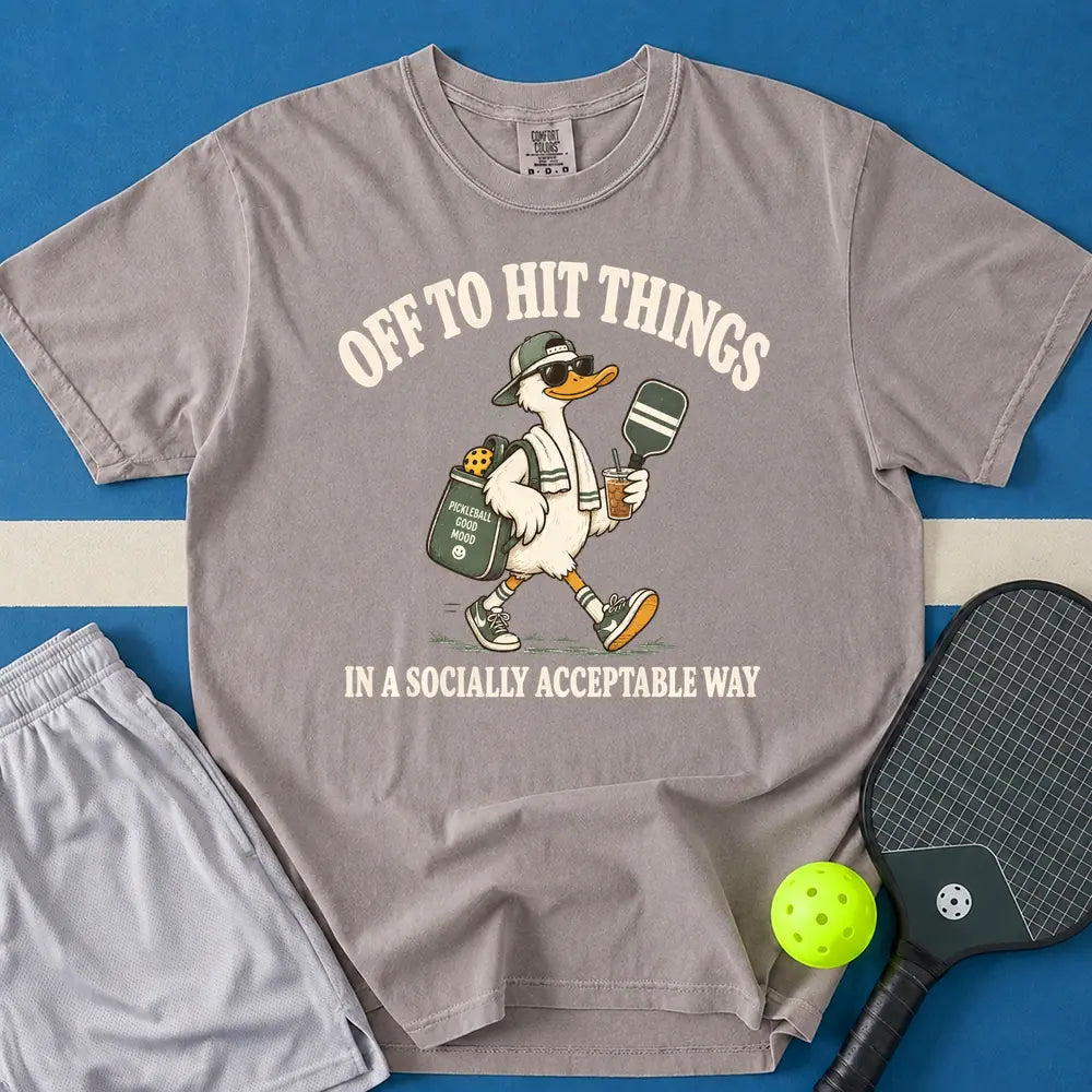 May include Off To Hit Things Dunk Boy T-Shirt in gray t-shirt with Off To Hit Things Dunk Boy design