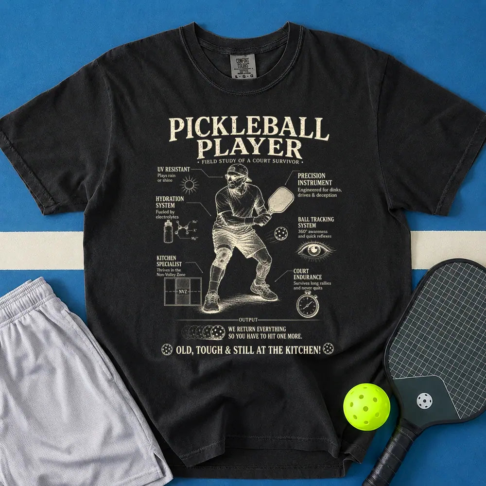 May include Pickleball Player Anatomy in black t-shirt with Pickleball Player design
