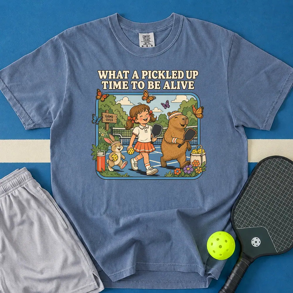 May include Pickled Up Time T-Shirt in blue jean t-shirt with Pickled Up Time design