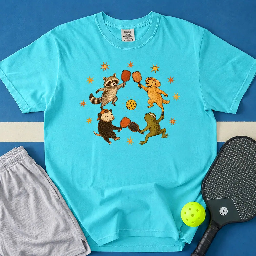 May include Playing Together T-Shirt in lagoon t-shirt with Playing Together design