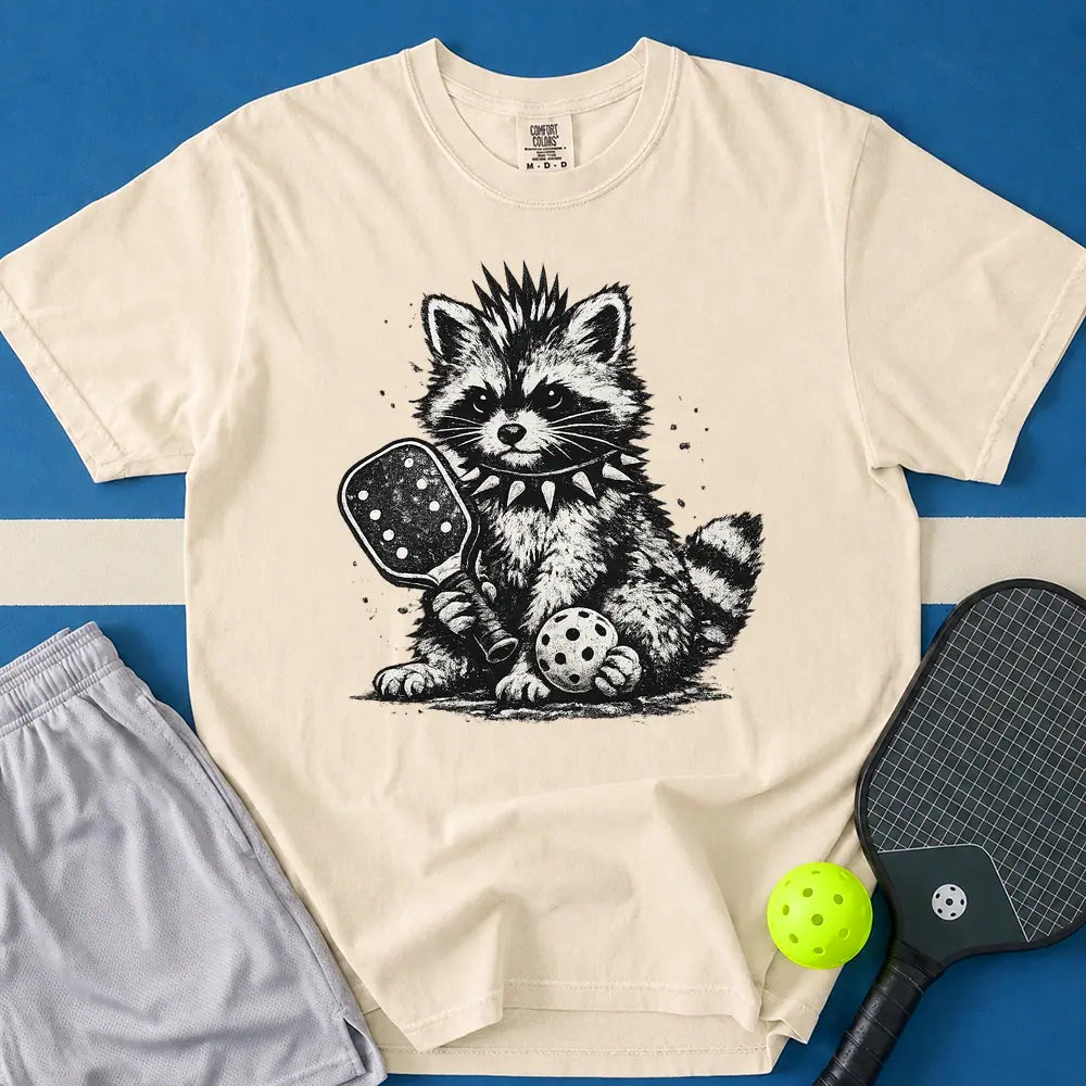 May include Punk Raccoon T-Shirt in ivory t-shirt with Punk Raccoon design