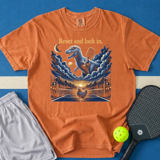 May include Reset and Lock In T-Shirt in yam t-shirt with Reset and Lock In design
