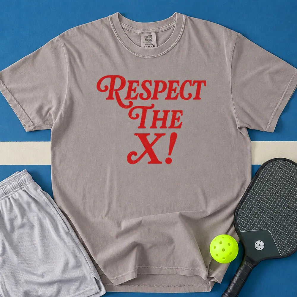 May include Respect The X T-Shirt in gray t-shirt with Respect The X design