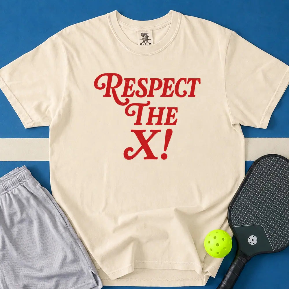May include Respect The X T-Shirt in ivory t-shirt with Respect The X design