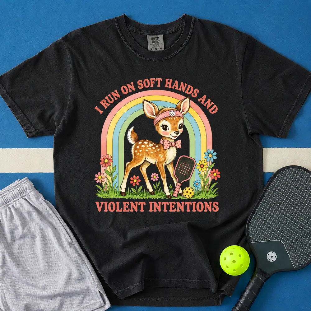 May include Soft Hands And Violent Intentions T-Shirt in black t-shirt with Soft Hands And Violent Intentions design