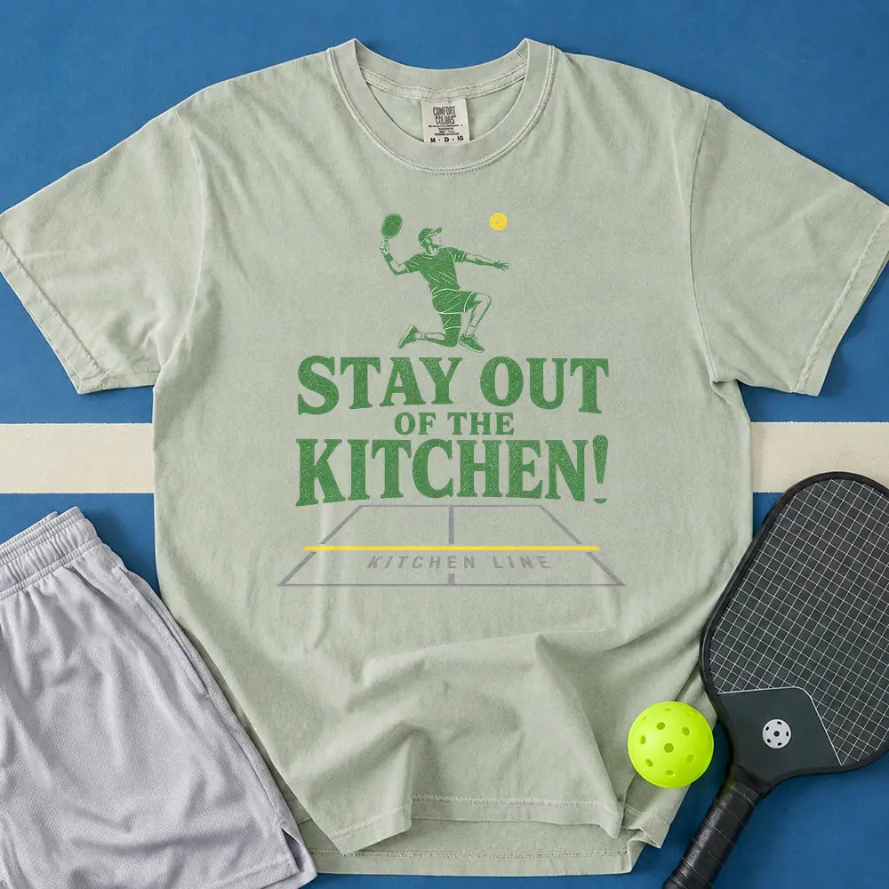May include Stay Out Of The Kitchen Pickleball T-Shirt in bay t-shirt with Stay Out Of The Kitchen Pickleball design