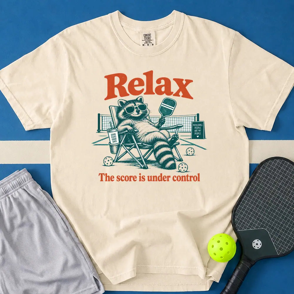 May include The Score Is Under Control T-Shirt in ivory t-shirt with The Score Is Under Control design