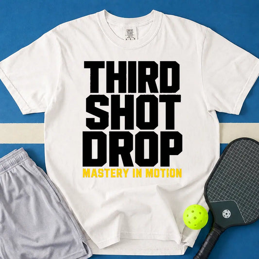 May include Third Shot Drop Master T-Shirt in white t-shirt with Third Shot Drop Master design