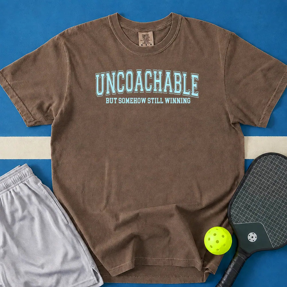 May include Uncoachable But Somehow Still Winning T-Shirt in espresso t-shirt with Uncoachable But Somehow Still Winning design