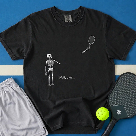 May include Well Shit Paddle Skeleton T-Shirt in black t-shirt with Well Shit Paddle Skeleton design