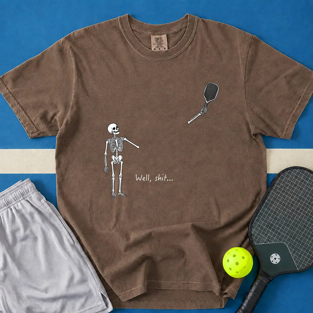 May include Well Shit Paddle Skeleton T-Shirt in espresso t-shirt with Well Shit Paddle Skeleton design