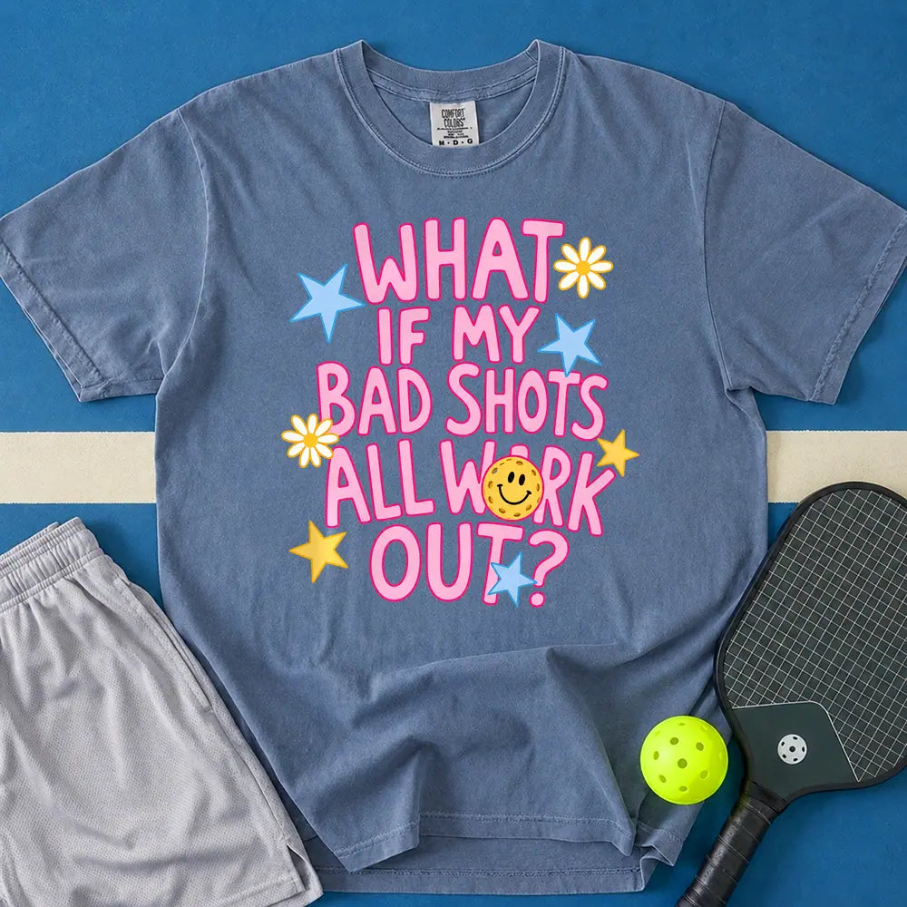May include What If My Bad Shots All Work Out T-Shirt in blue jean t-shirt with What If My Bad Shots All Work Out design