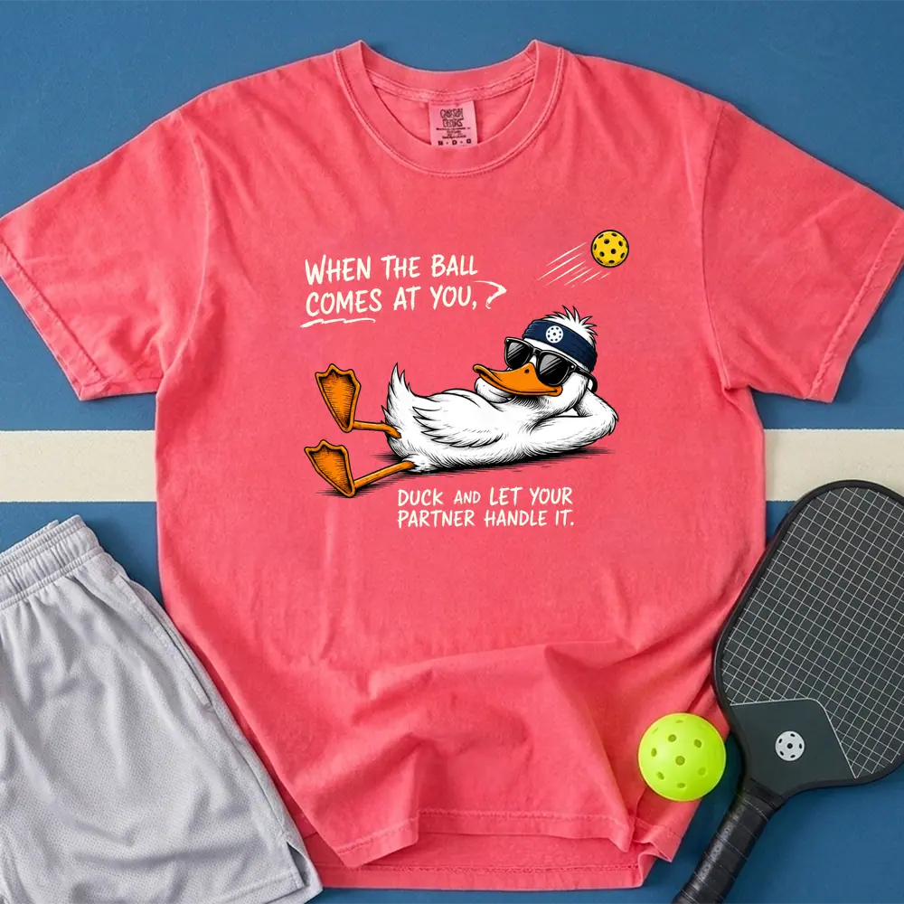 May include When The Ball Comes At You Duck T-Shirt in watermelon t-shirt with When The Ball Comes At You Duck design