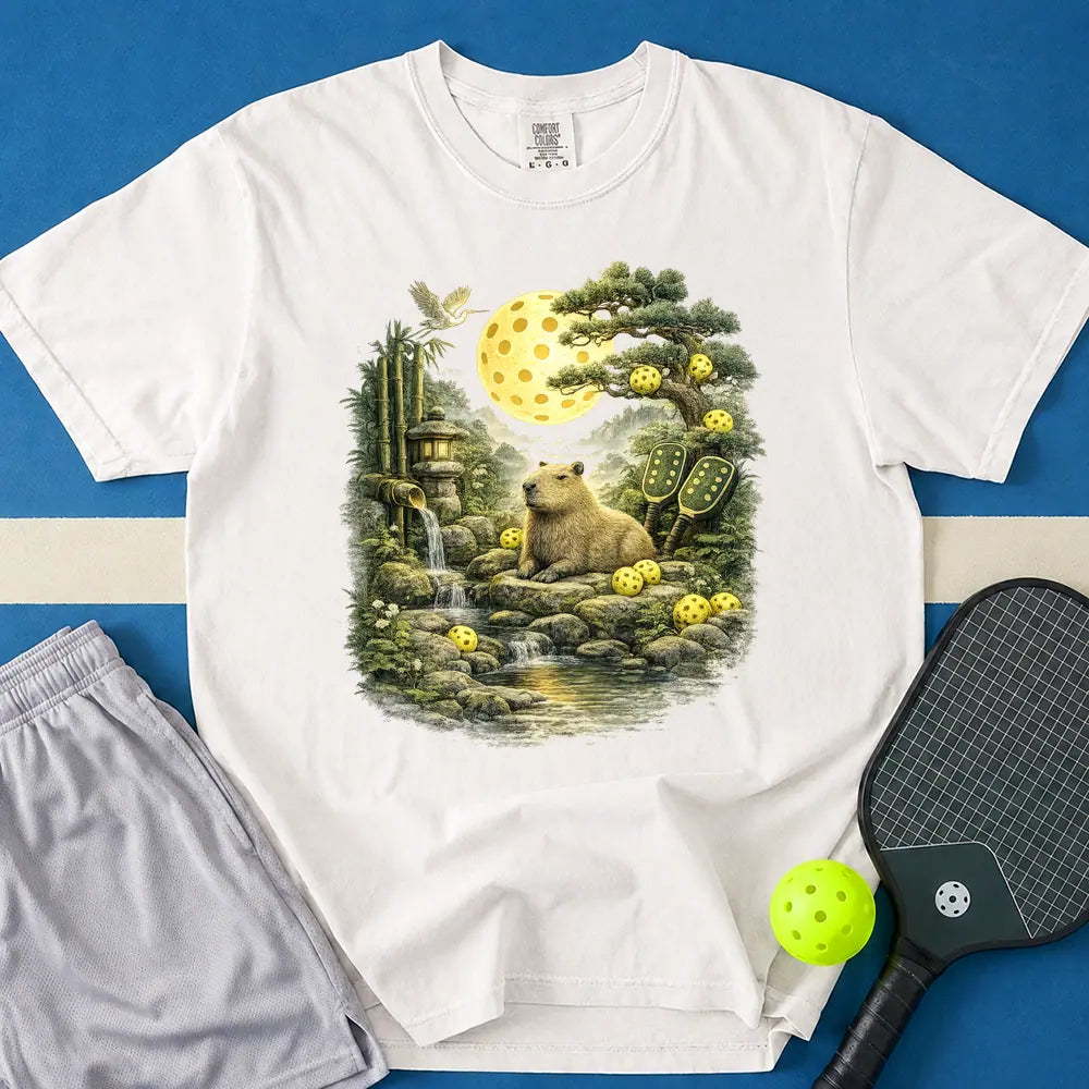 May include Zen Capybara T-Shirt in white t-shirt with Zen Capybara design